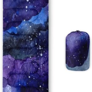 Gamepad Sleeping Bag,3 Season Warm and Cool Weather Game Console Sleeping Bag for Boys Teens,Waterproof Lightweight Geometry Hexagonal Sleeping Bag for Traveling,Outdoors Camping,Blue,Black