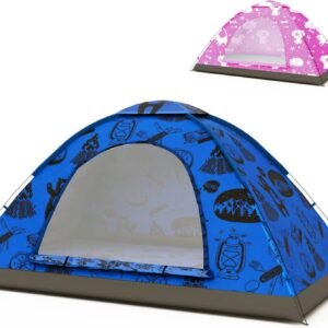 2 in 1 Indoor/Outdoor Tent for Kids, Small 1 or 2 Toddler/Kids Tent, Backpacking, Lightweight and Easy Pop up, Ideal for Backyard, Outside Camping, or Play Fort