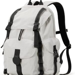 Travel Backpack for Women Men, 18 Inch Carry On Laptop Backpack Flight Approved fits 16'' Laptop, Lightweight Waterproof Hiking Backpack Travel Outdoor Business Casual Daypack, Light Gray