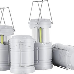 LED Camping Lantern, 4 Pack Battery Powered Flashlight for Power Outages, Portable Collapsible Hanging Light Essential for Home, Outdoor, Emergency Lamp Survival Kit Gear for Hurricane,